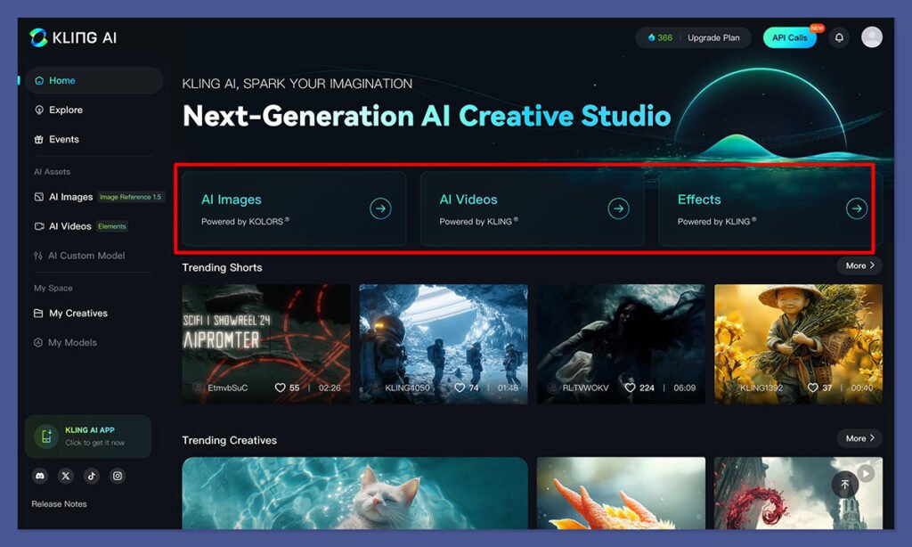 Kling AI screenshot