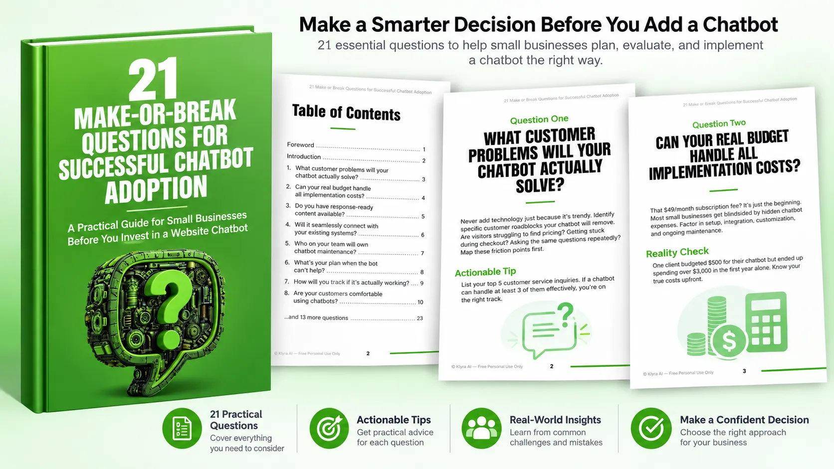 Preview of 21 Make-or-Break Questions for Successful Chatbot Adoption